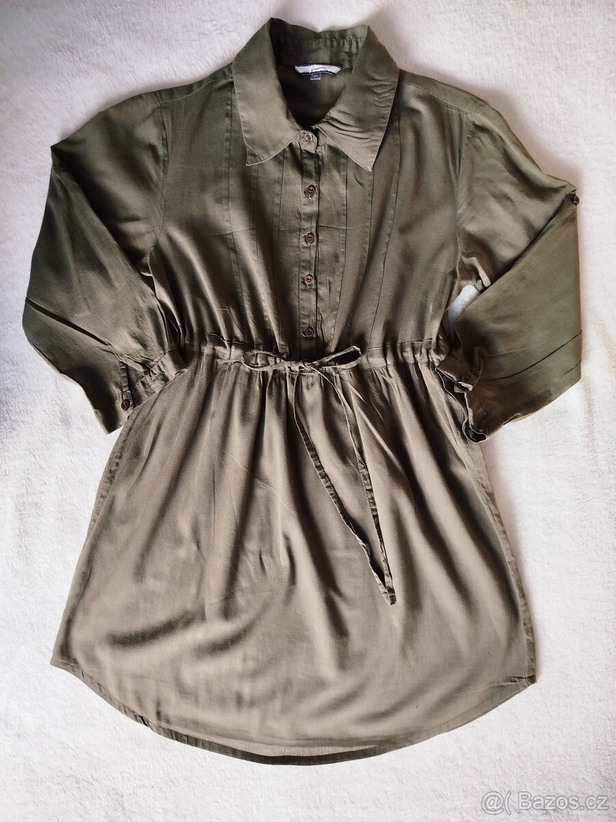 khaki košilové šaty, zn.Stradivarius - 3