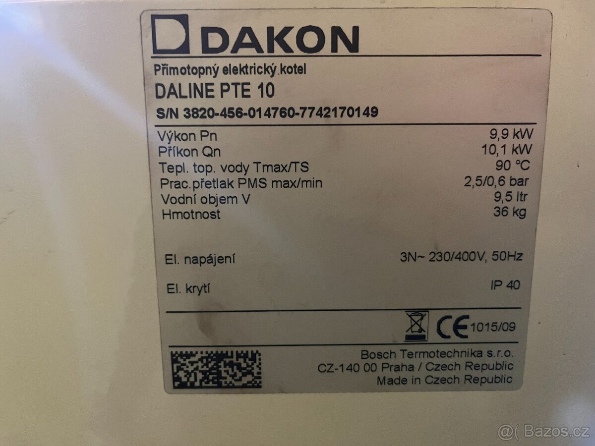 Elektrokotel DAKON + pokojový termostat - 3