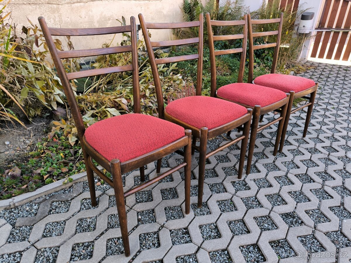 Retro dřevěné jídelní židle TON - 60. léta - 3