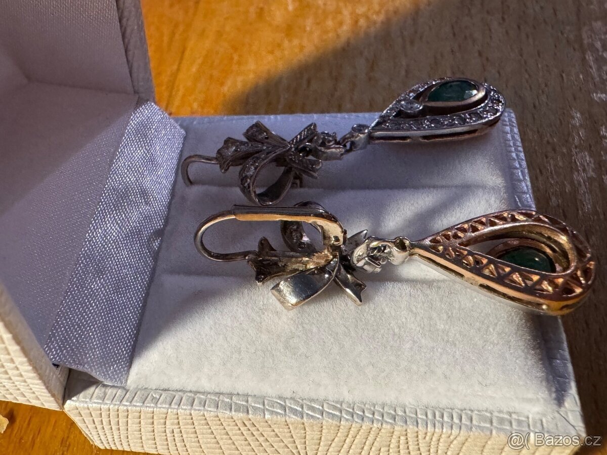 Zlaté briliantové náušnice 14K/585 - 3