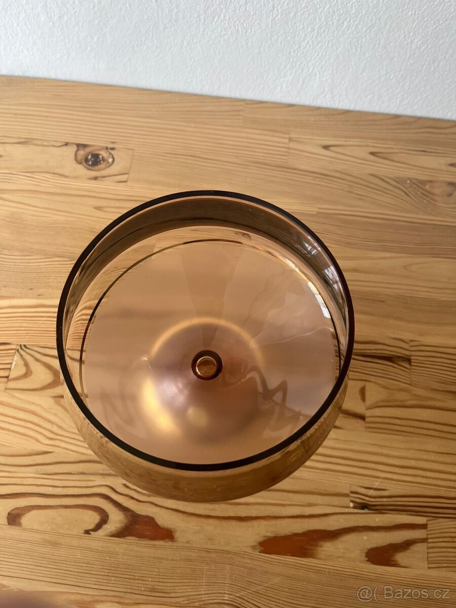Hnědo zlatá zdobená váza Bohemia glass - 3