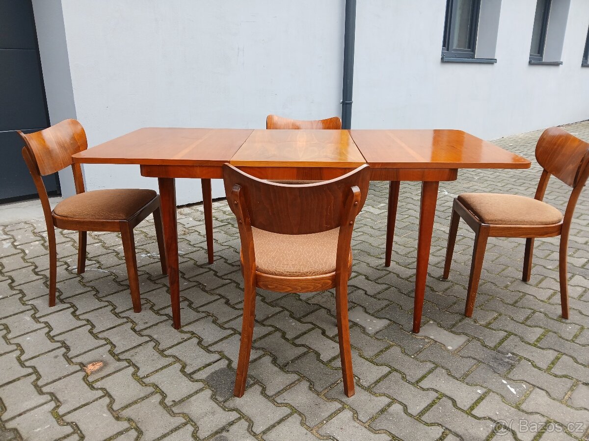 Retro stul +4x židle TON - 3