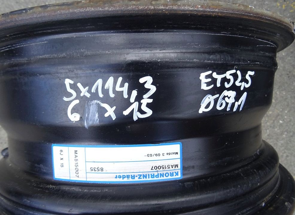 Plechové disky 15", rozteč 5x114.3,ET 52,5, šíře 6J - 3