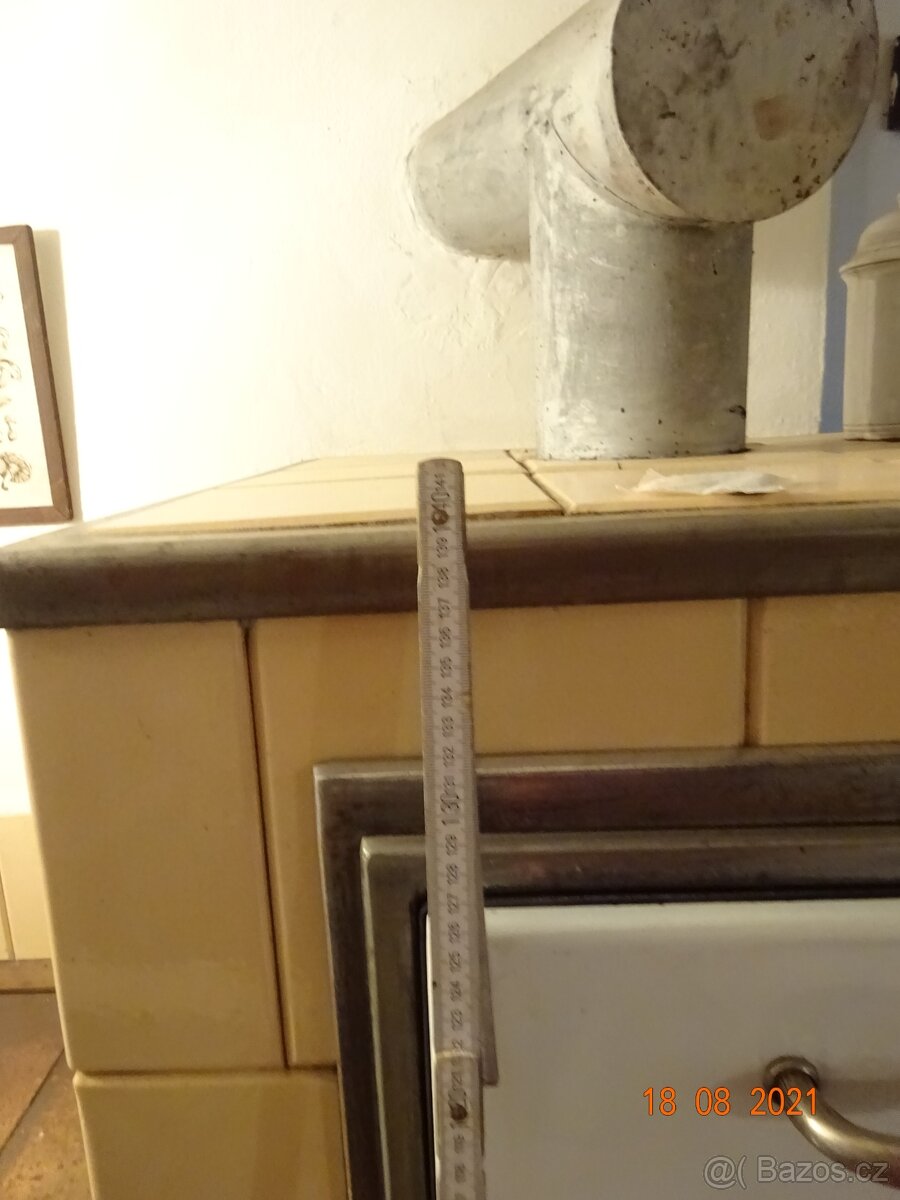 Kachlová kamna béžová - 2 trouby - 3