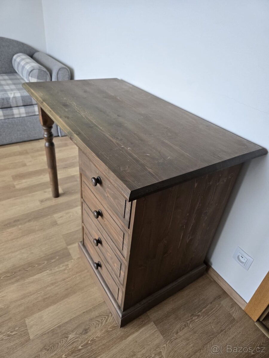 Dřevěný masivní psací stůl - 3