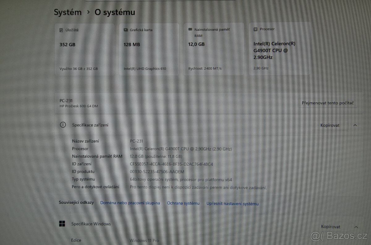 HP Prodesk 600 G4 Mini PC Celeron/12GB/SSD 128+250GB - 3