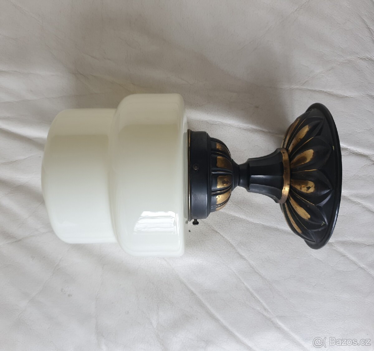 Starožitná stropnice art deco béžové stínítko - 3