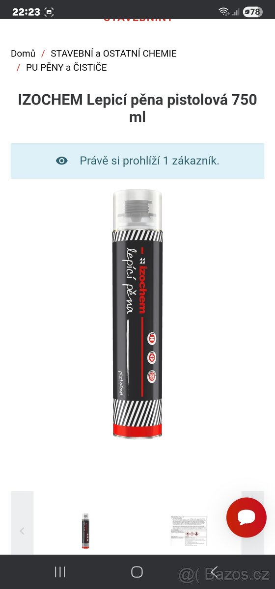 Izochem Lepící pena pistolova 750ml. - 3