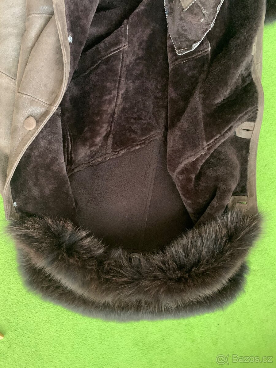 Prodam dámský kabát semiš+liška limec - 3
