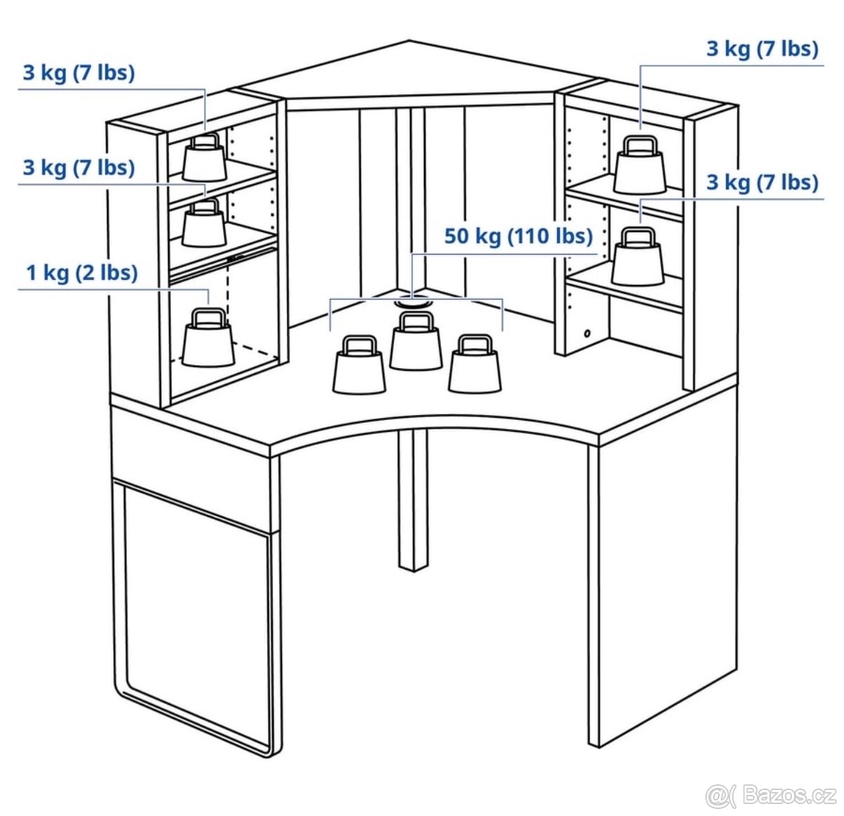 Rohový pracovní stůl - 3