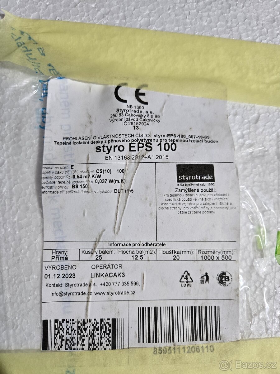 Polystyren EPS 100 - 3