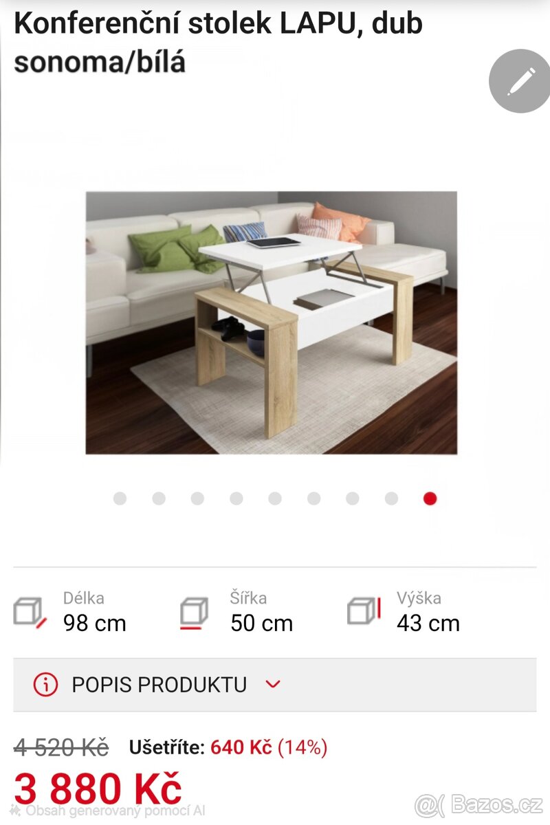 Konferenční stolek polohovatelný - 3