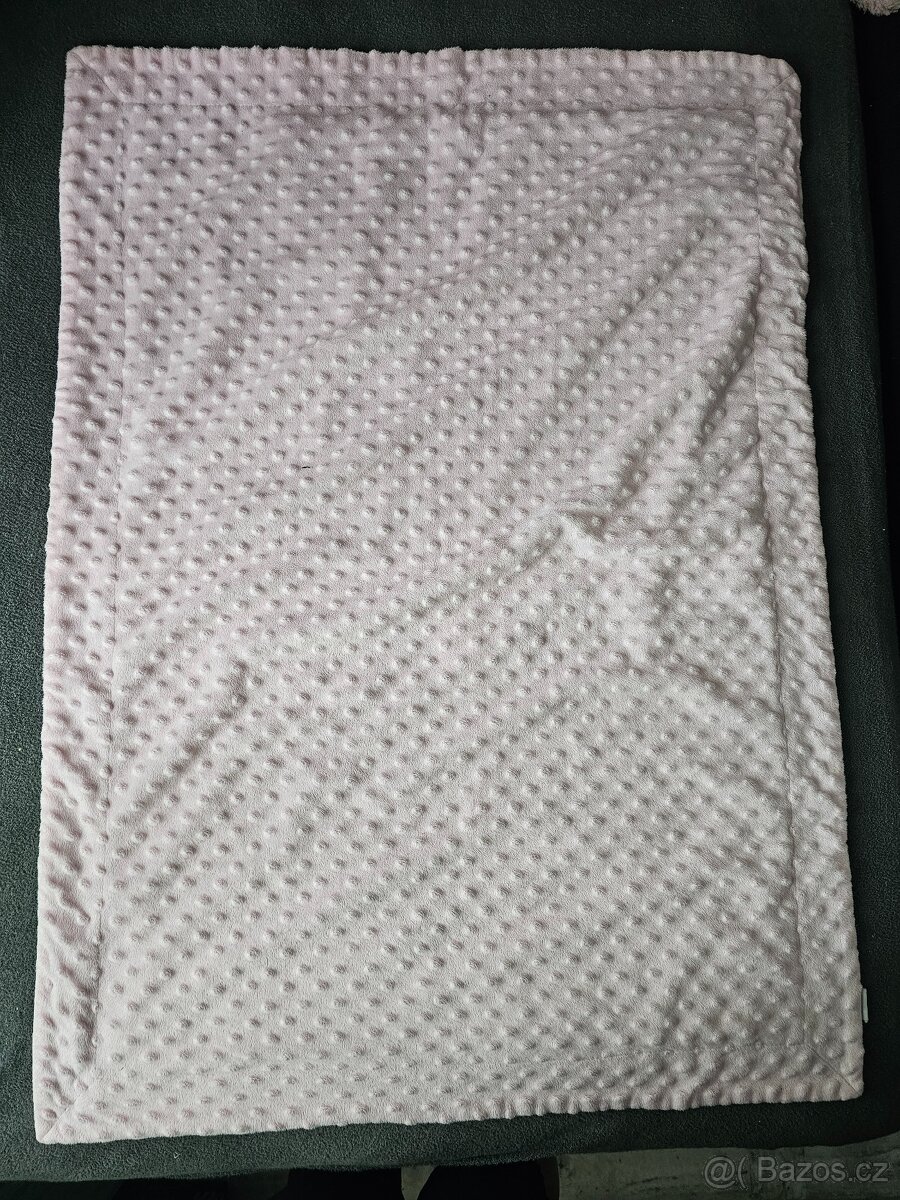 Světle růžová minky deka - 3