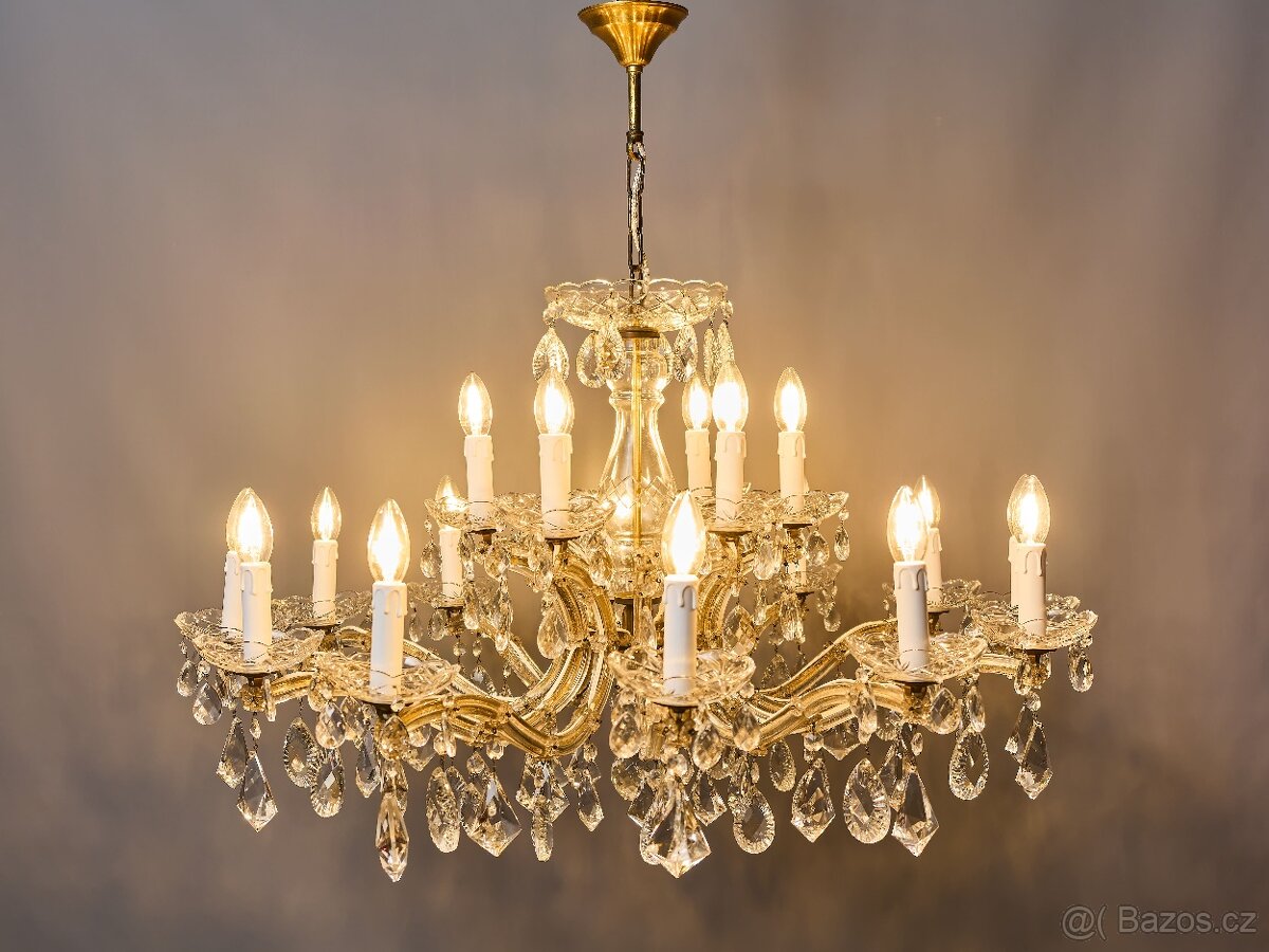 Velký křišťálový lustr Marie Terezie 18 žárovek - 3