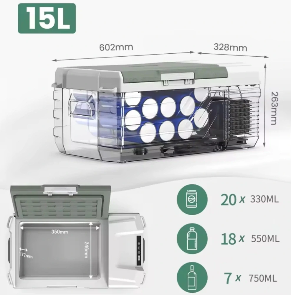 Nová kompresorová autolednice Alpicool 15l 12V 24V 230V - 3