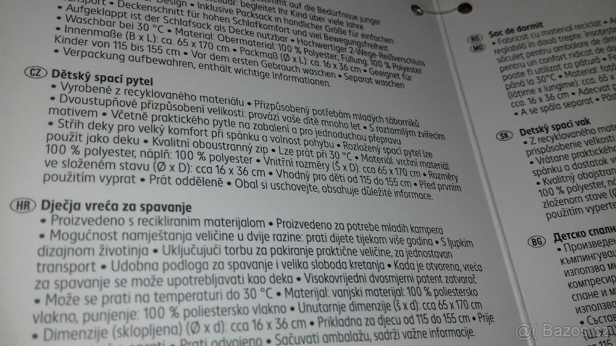 Dětský spací pytel 170x65 cm a spací pytel 225x76/50 cm - 3