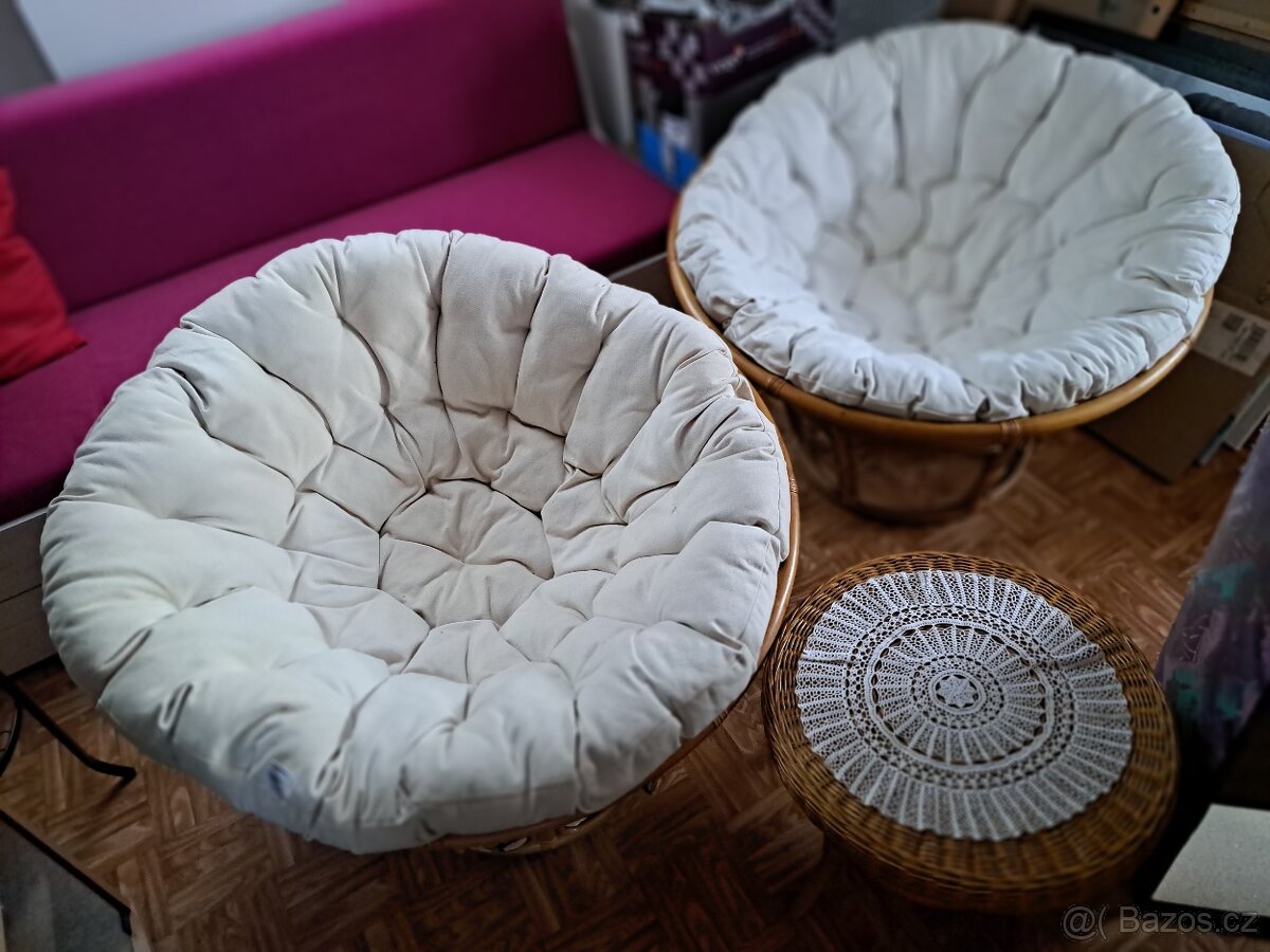 Ratan kresla 2 ks a stolek prodám - 3