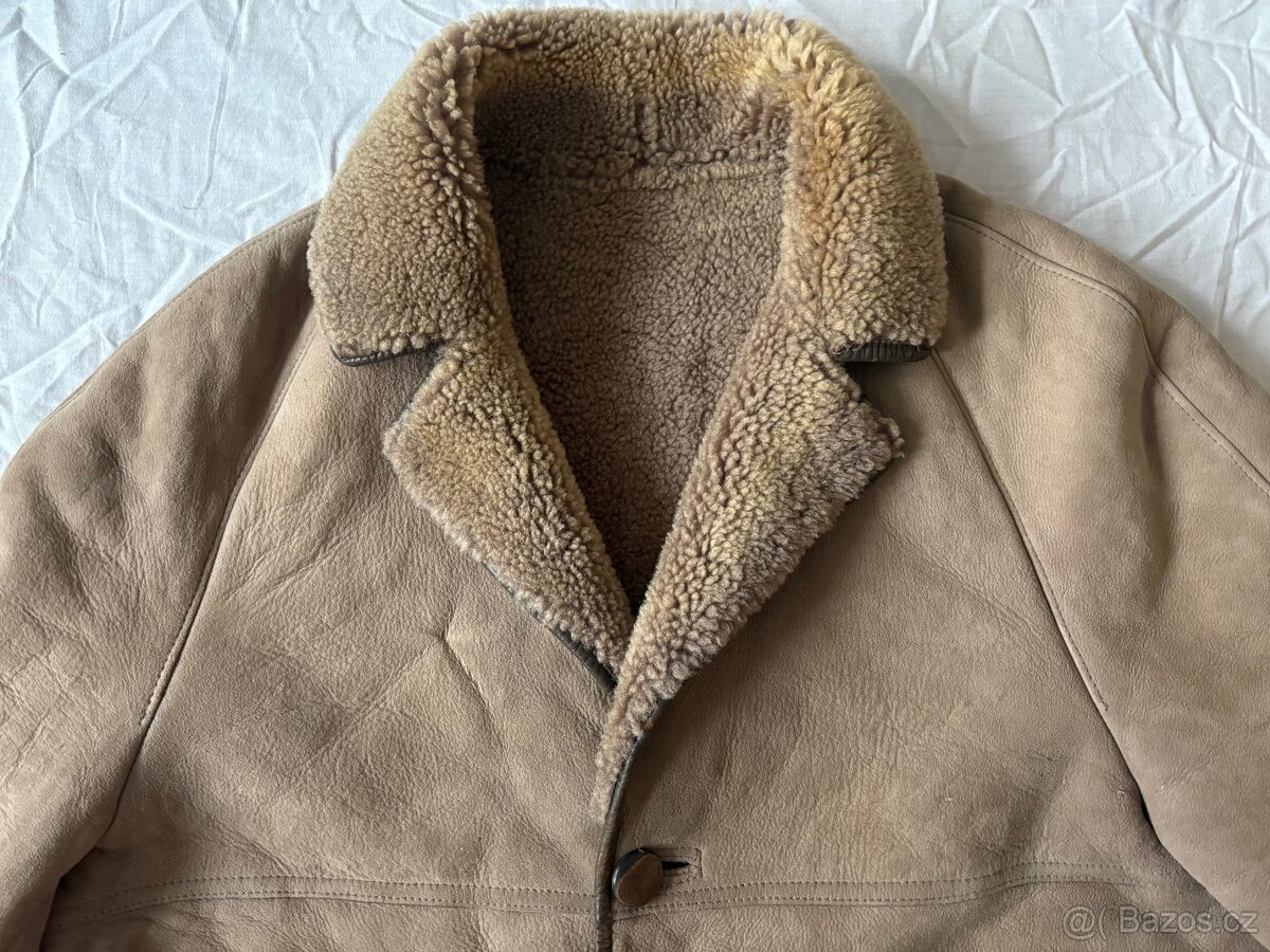 Anglický vintage kožich z ovčí kůže - 3