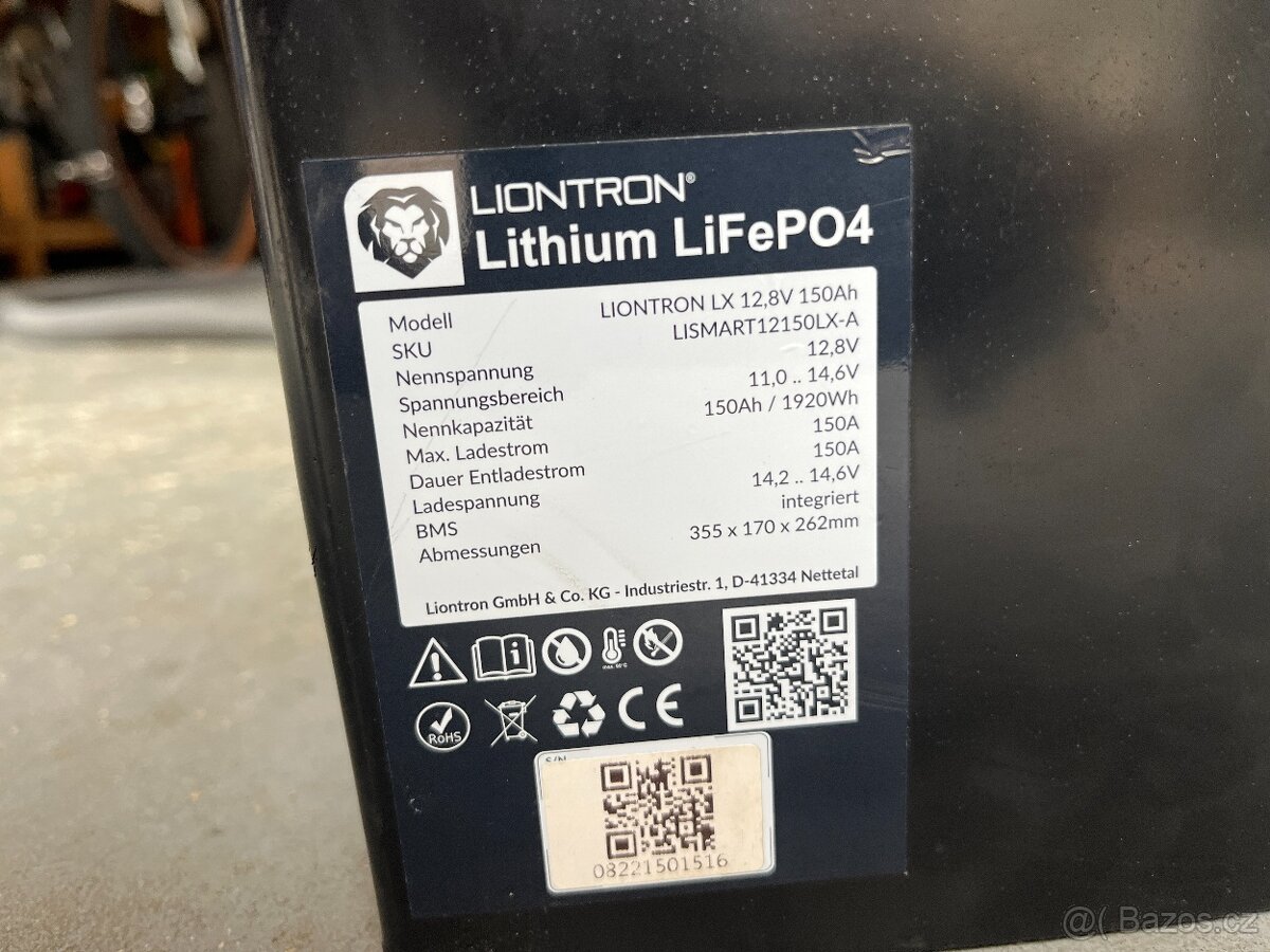 baterie Liontron Lithium LiFePO4 150 Ah - 3