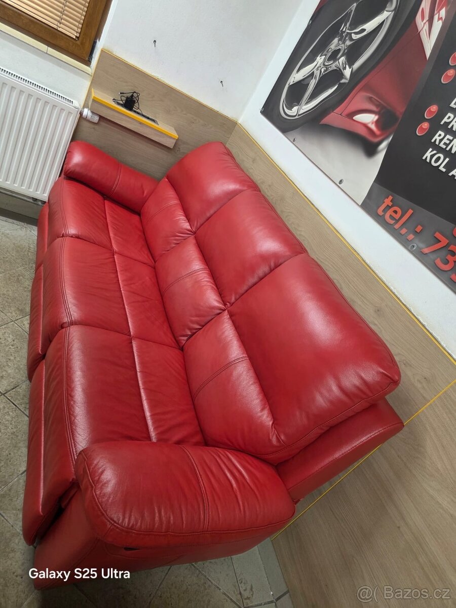 Sedačka kožená rozměry 212x88 cm - 3