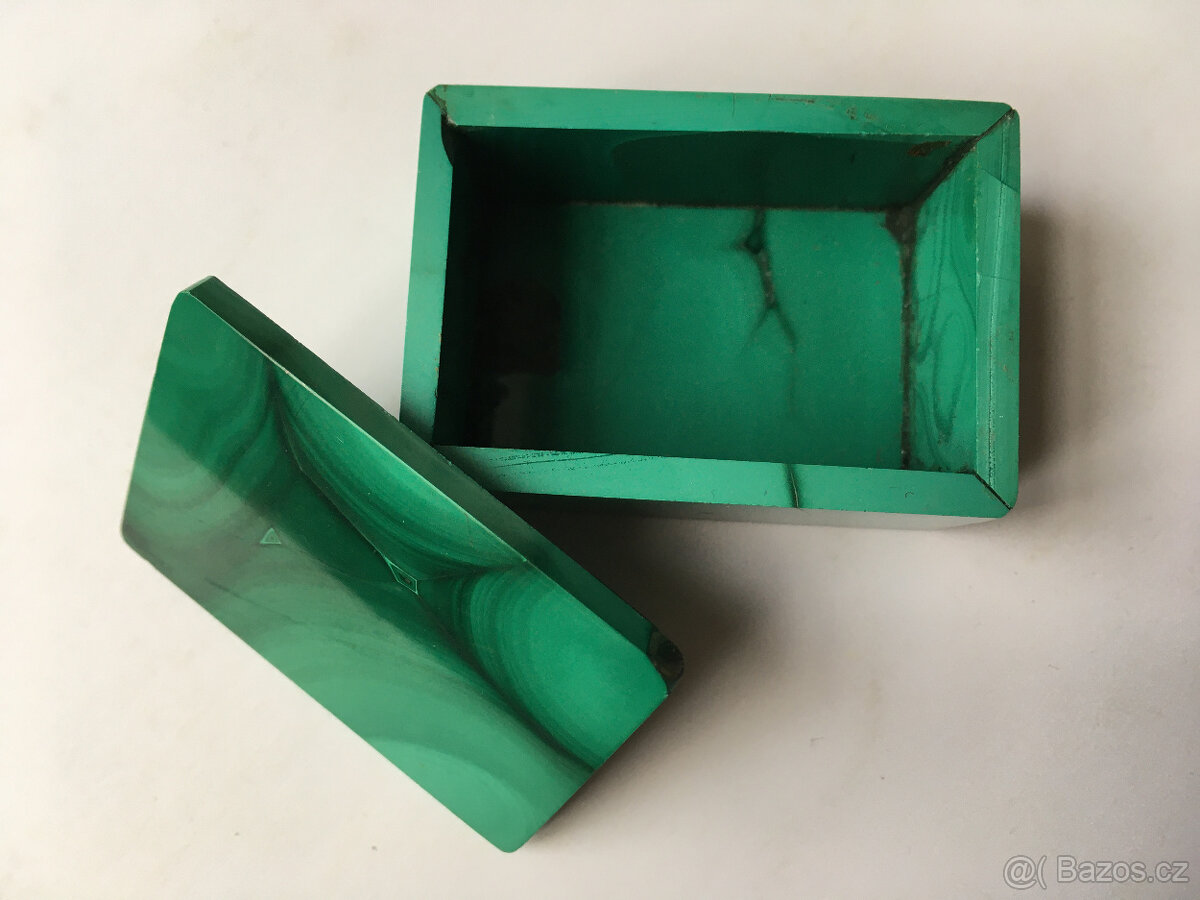 Starožitná malachitová škatulka - 3