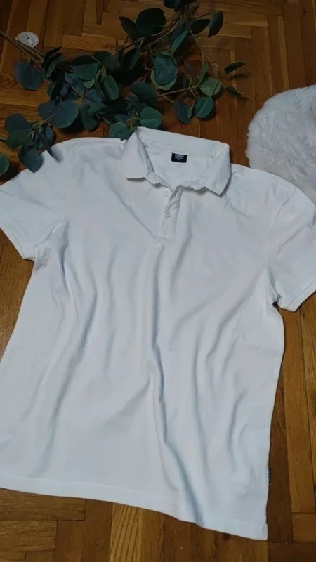 Bílé pólo triko Cropp Regular vel. S - 3