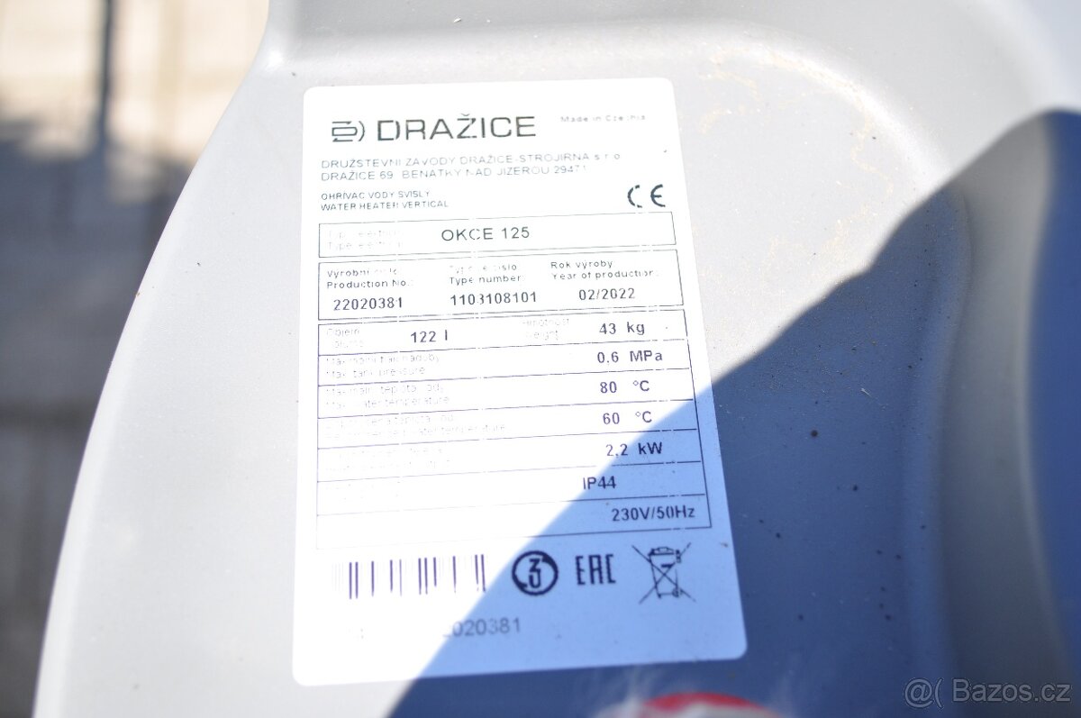 Bojler dražice 125 l - 3