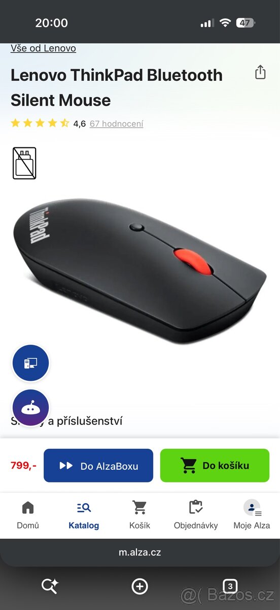 Tichá bezdrátová myš Lenovo ThinkPad - 3