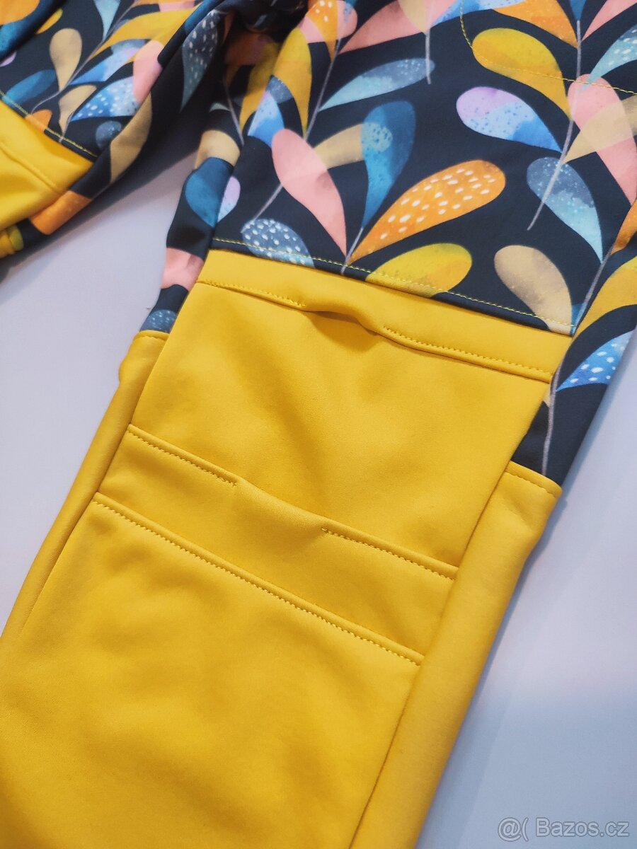 Dětské softshellové kalhoty lístky vel.104 - 3