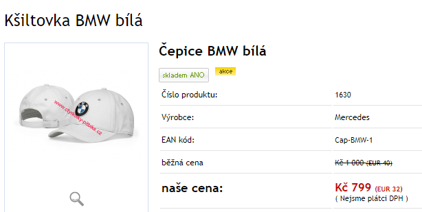 Kšiltovka BMW bílá - 3