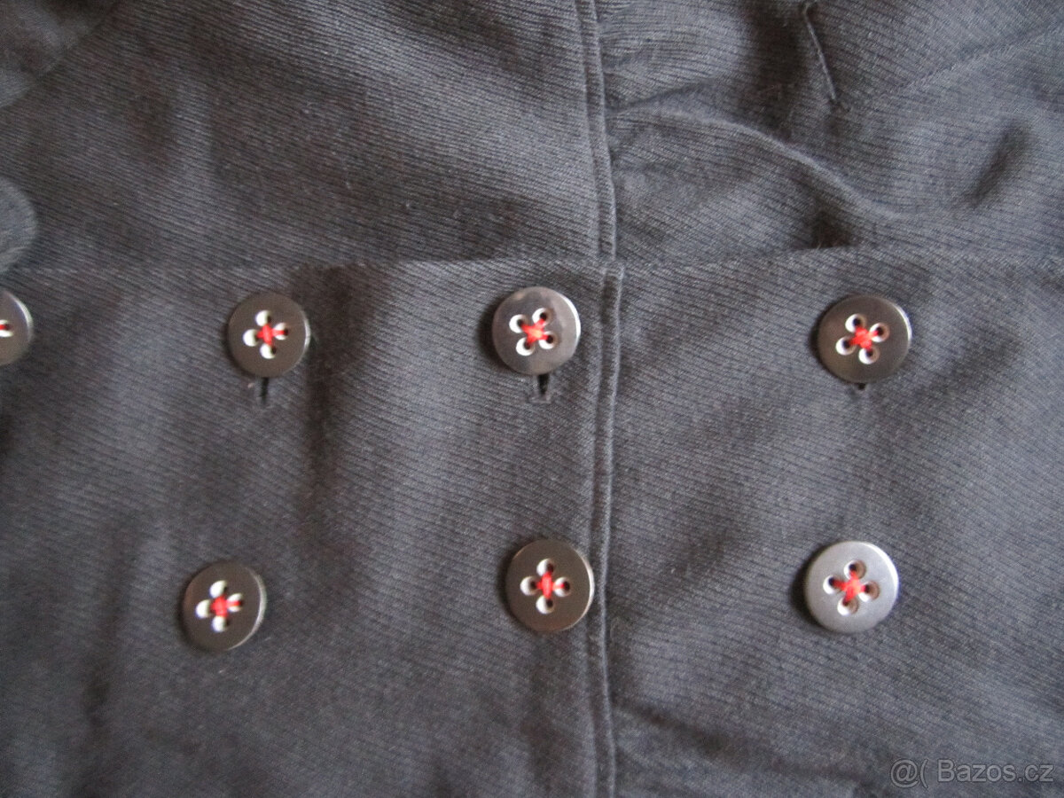 Černý kabát vel. M/38, 55% len a 45% vlna - 3