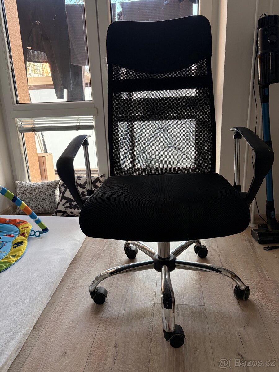 Kancelářská židle – otočná, černá - 3