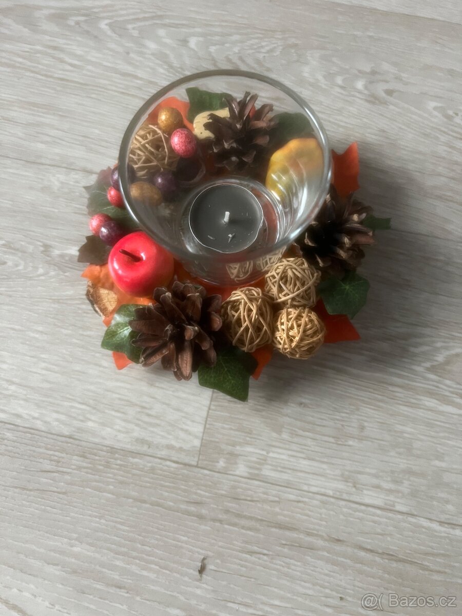 Podzimní svícen - 18 cm - 3