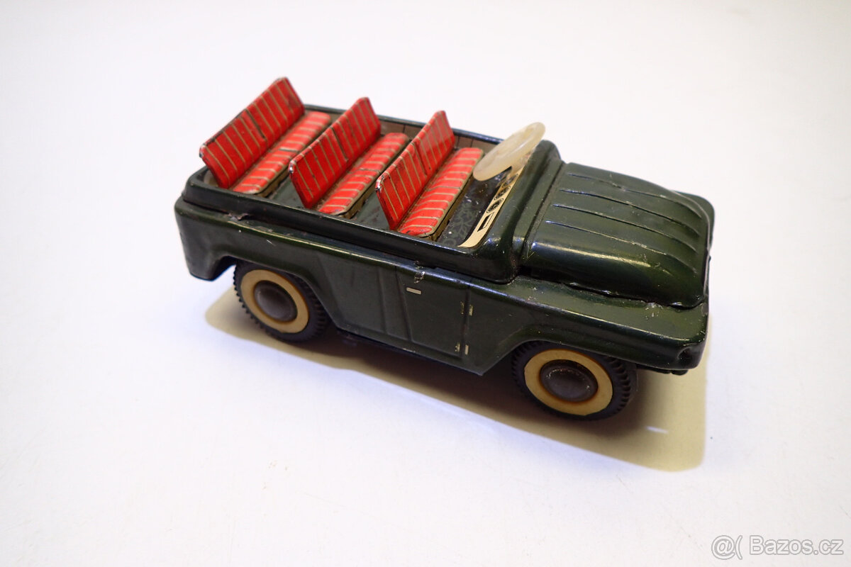 Vojenský džíp - autíčko na setrvačník - staré - 3