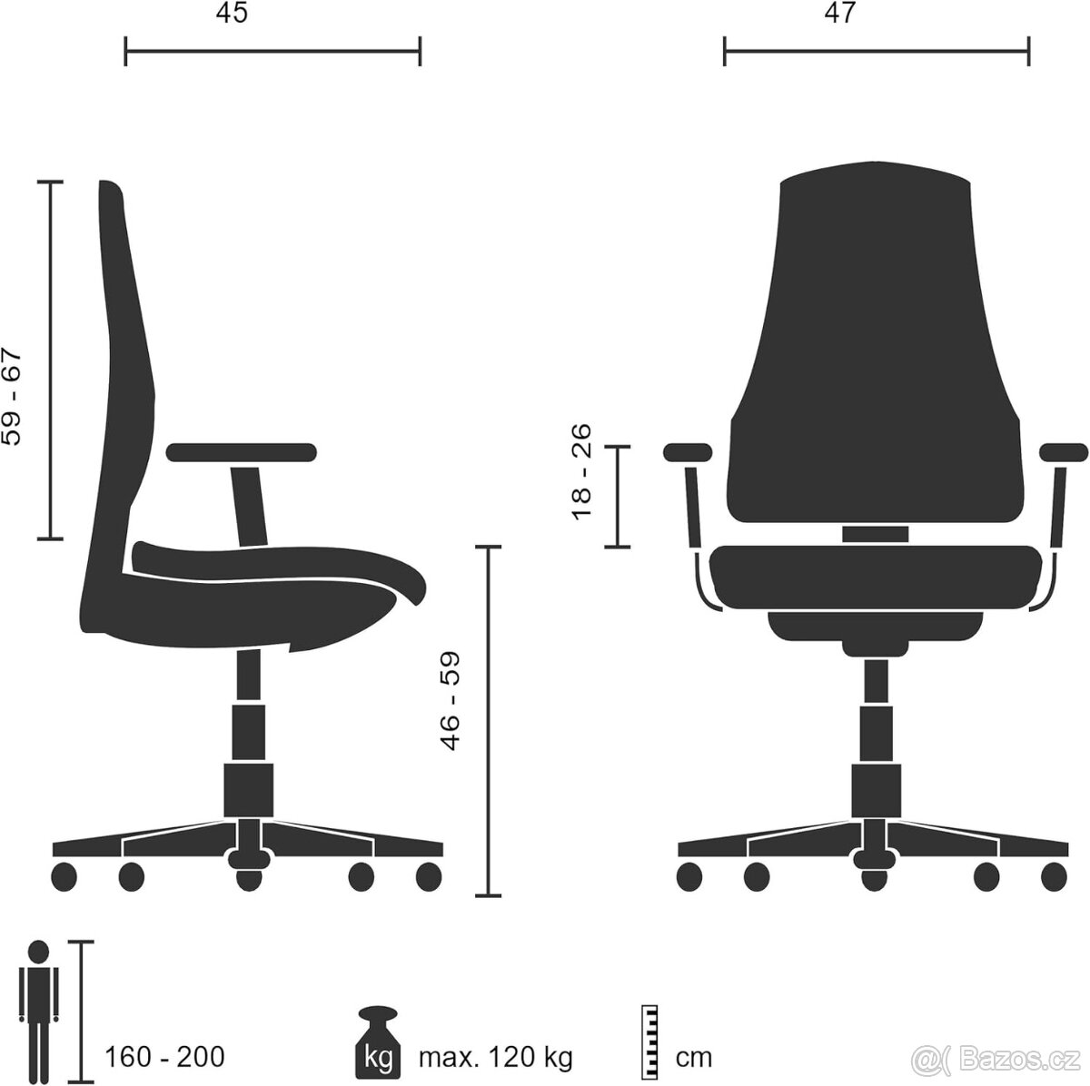 Ergonomické kancelářské křeslo hjh OFFICE PRO - TEC 200 - 3