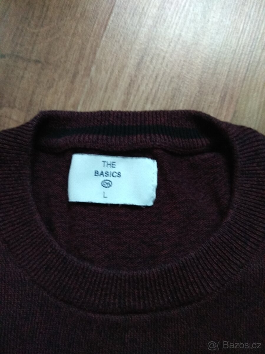 Nový pánský svetr C&A - vínově červený, L - 3