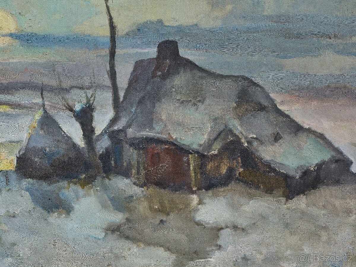 Zimní krajina s chaloupkou - 3