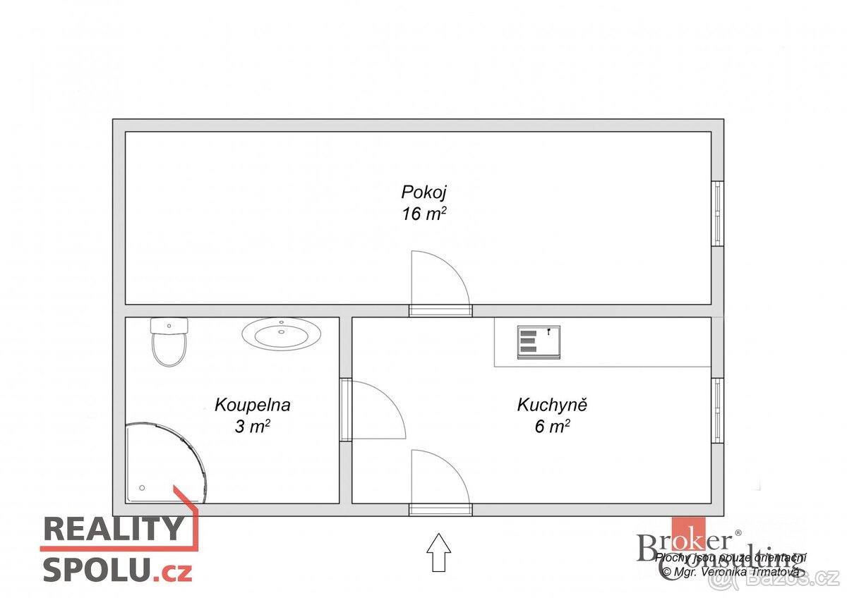 Pronájem, byty/1+1, 25 m2, Třebízského 976/21, 37006 České B - 3