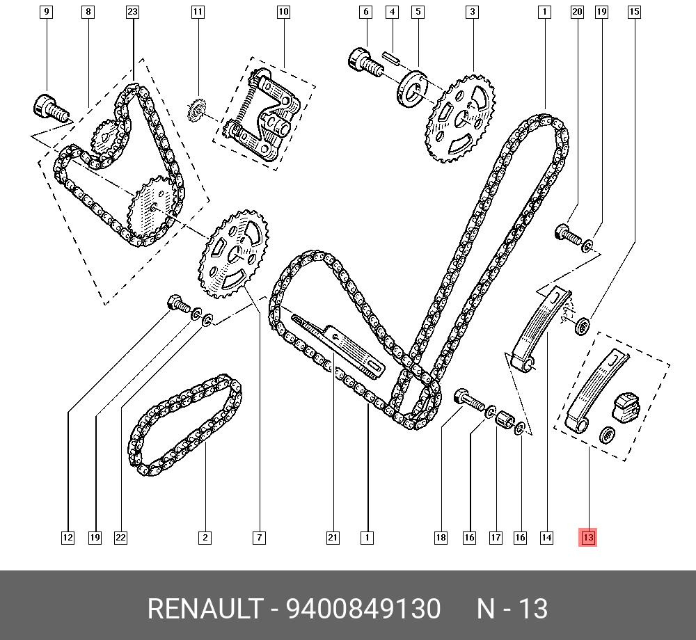 Renault 25 napínak řetězu 94000849130 - 3