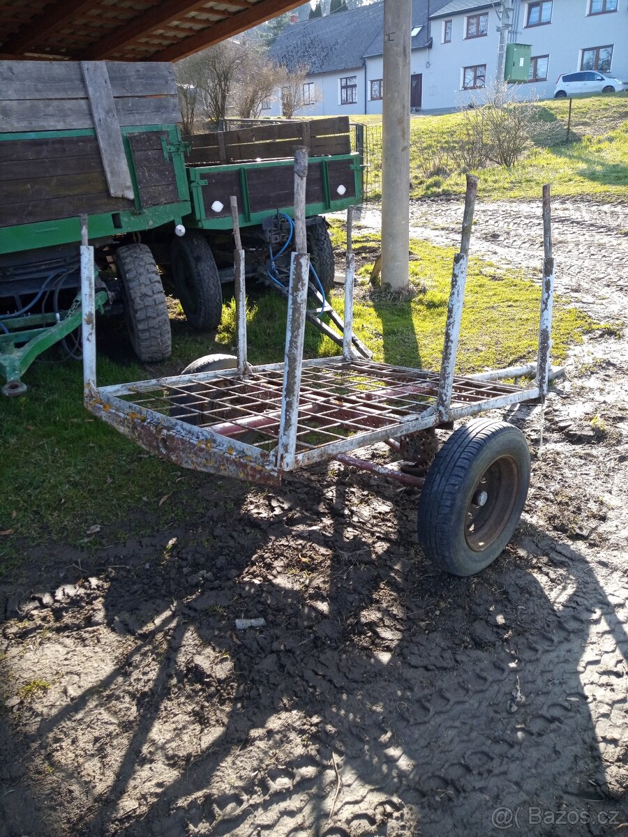 Přívěs,vozík , kára na dřevo - 3