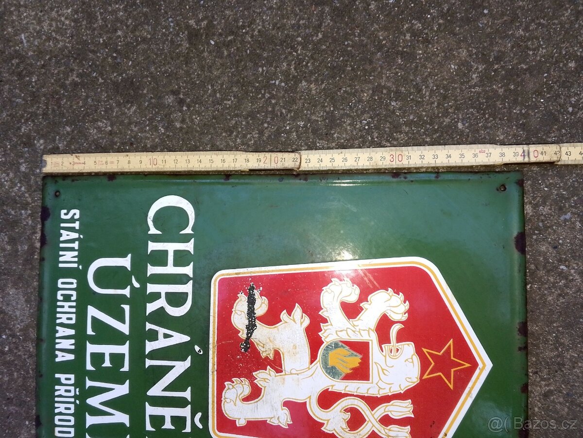 Stará cedule Chráněné území - 3