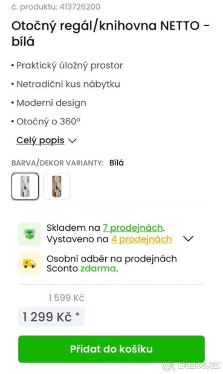 Bílý otočný regál/knihovna - 3