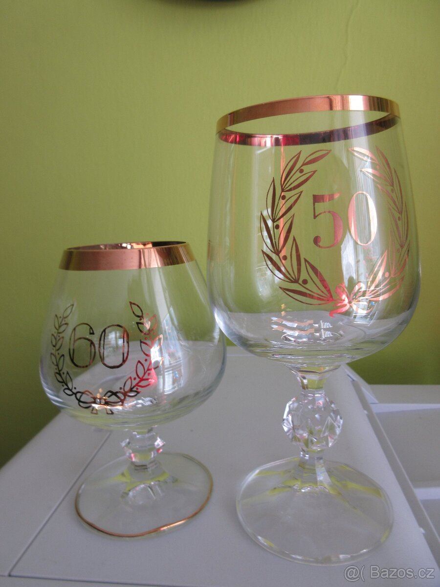 Dárkové sklenky k výročí - 50 a 60 let. - 3