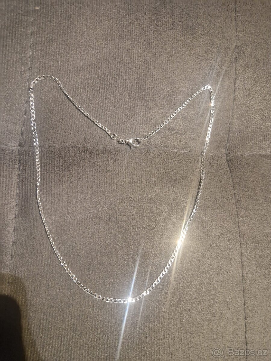 Nový dámský stříbrný řetízek na krk 925 náhrdelník kroucený - 3