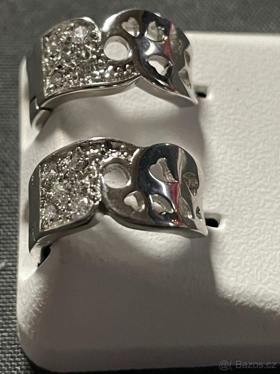 Stříbrné náušnice se zirkony elegantní - 3