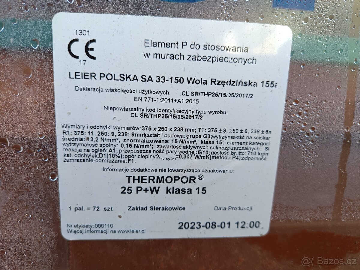 Cihly Thermopor 25 P+D P15, 25kč/ks - 3