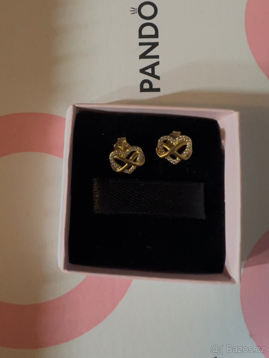 Pandora pozlacené náušnice - 3
