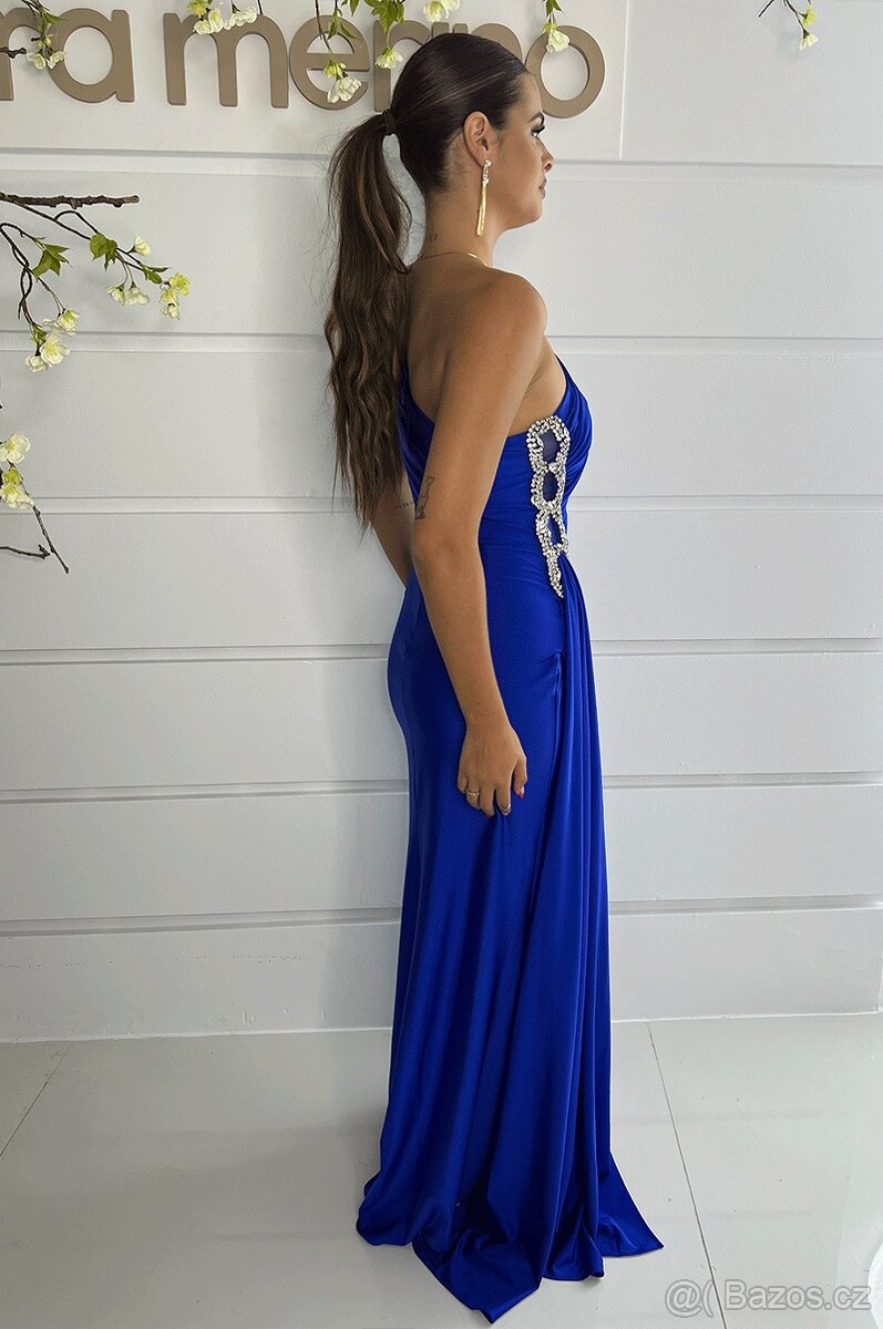 Nádherné, modré plesové šaty. - 3