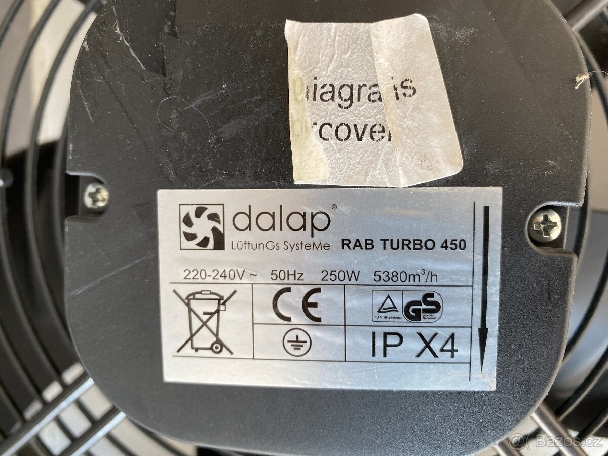 Průmyslový ventilátor Dalap RAB TURBO 450 - 3