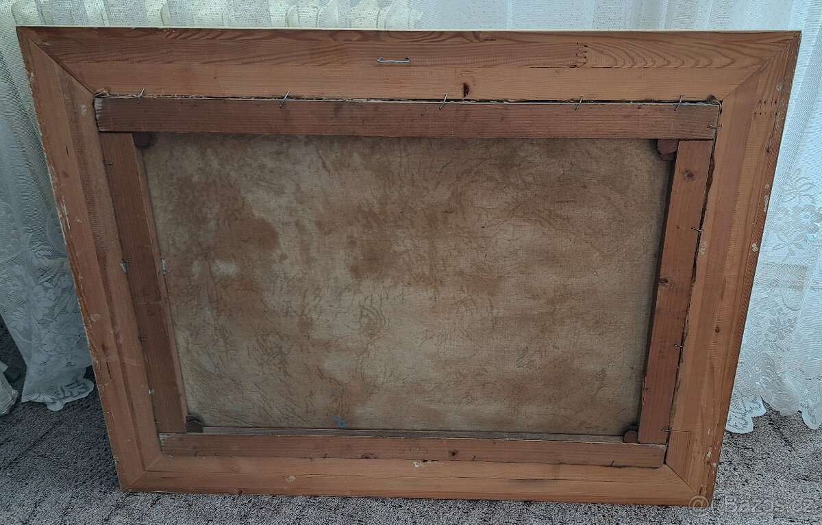 Starý obraz s vesnickým motivem - 3